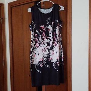 Black floral tank dress